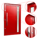 Ver imagem 3 de Porta Pivotante Alumínio Lambril Visione c/Pux.e.Elite Vermelho 240x120 Brimak