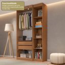 Ver imagem 5 de Guarda-Roupa Modulado sem Portas 2 Gavetas 4 Prateleiras Estante Versatille Yescasa