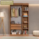 Ver imagem 6 de Guarda-Roupa Modulado sem Portas 2 Gavetas 4 Prateleiras Estante Versatille Yescasa