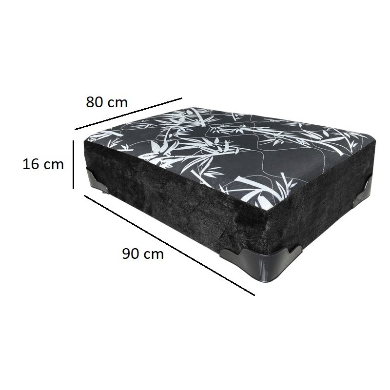 Cama Box Para Pet Suede Preto 16x80x90 - 3