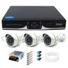 Kit 3 Câmeras de Segurança HD 720p Alta definição Externa 10 Metros + DVR Ípega 4 Canais + - 1