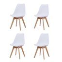 Ver imagem 2 de Kit 4 Cadeiras Leda Joly Rivatti Polipropileno Branco Base Madeira