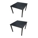 Ver imagem 1 de Kit 2 Mesas Tampo Ripado Quadrada 1.00x1.00m Alumínio Preta