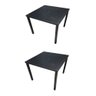Kit 2 Mesas Tampo Ripado Quadrada 1.00x1.00m Alumínio Preta - 1