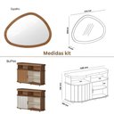 Ver imagem 1 de Buffet com Espelho Magnum 1 Porta MDF-MDP 120cm Cinamomo-Off White Dkadidecor