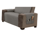 Ver imagem 3 de Jogo protetor de sofá king 2 e 3 lugares matelado com bolso lateral cor cinza