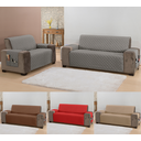 Ver imagem 1 de Jogo protetor de sofá king 2 e 3 lugares matelado com bolso lateral cor cinza