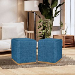 Kit Puff Quadrado Grande Cor Azul - 2
