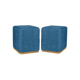 Kit Puff Quadrado Grande Cor Azul - 1