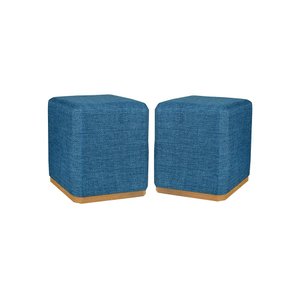 Kit Puff Quadrado Grande Cor Azul