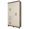 Guarda Roupa Roupeiro Quarto Dormitório Solteiro Casal Verona 6.2 Marrom Madeira Clara Off White - 2