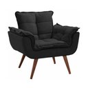 Ver imagem 1 de Poltrona Decorativa Opala Suede Preto - Twdecora Opalla