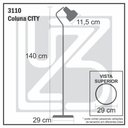 Ver imagem 2 de Luminária Coluna Abajur Piso Chão Spot City - Preto