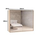 Ver imagem 2 de Guarda Roupa Casal 2 Portas de Correr C/ Espelho e 4 Gavetas Ph 1806 Carvalho Nature/off White -