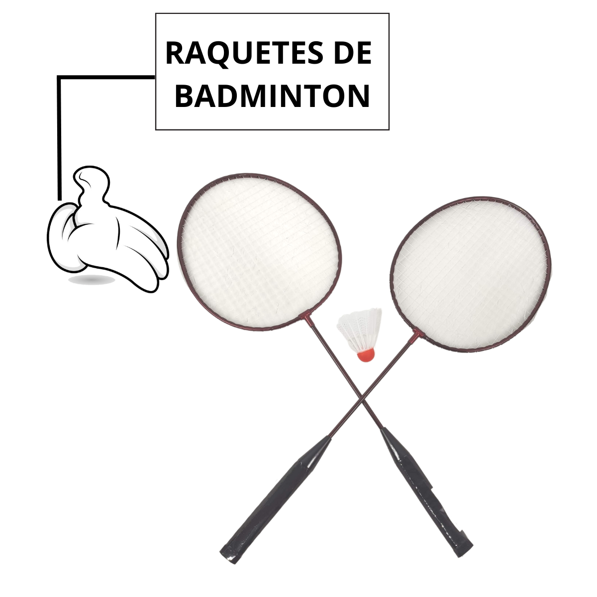 Jogo Badminton Kit 2 Raquetes 1 Peteca Conjunto Esportivo 3 Peças - 8
