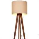 Ver imagem 3 de Luminária de Chão Madri com Pés de Madeira e Tecido Tramê Bege 158cm