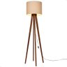 Luminária de Chão Madri com Pés de Madeira e Tecido Tramê Bege 158cm - 1