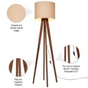 Ver imagem 4 de Luminária de Chão Madri com Pés de Madeira e Tecido Tramê Bege 158cm