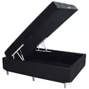 Ver imagem 1 de Box Bau Conjugada Mola Viuvo Suede (110kg - 1.28x1.88x56):preto