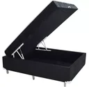 Ver imagem 1 de Box Bau Conjugada Mola Viuvo Suede (110kg - 1.28x1.88x56):preto