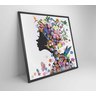 Quadro Decorativo Desenho Mulher com Flores Decor&Quadros MLH022 80x80 cm Vidro Impresso - 2