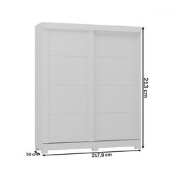 Guarda-roupa Solteiro Montana 2 Portas 2 Gavetas Branco Brilho - Atualle Móveis - 4