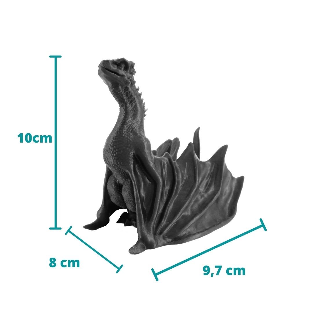 Estatueta Dragão Bebê  10cm altura - Toque 3D: Bronze - 5