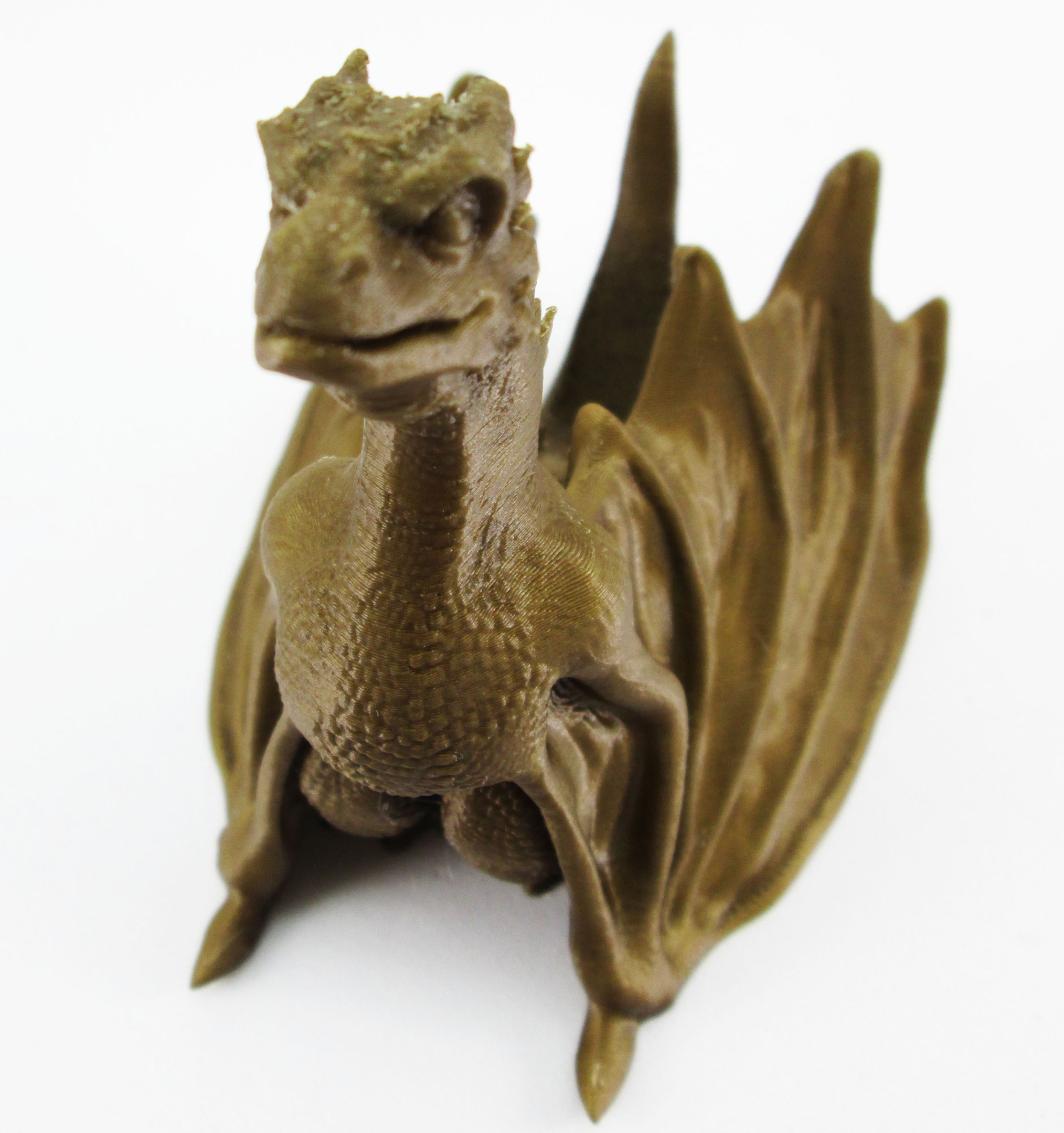 Estatueta Dragão Bebê  10cm altura - Toque 3D: Bronze - 3
