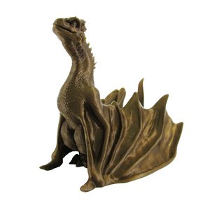 Estatueta Dragão Bebê  10cm altura - Toque 3D: Bronze