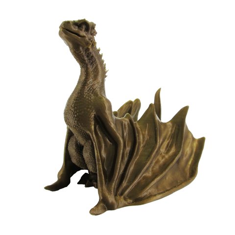Estatueta Dragão Bebê  10cm altura - Toque 3D: Bronze