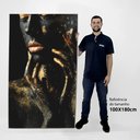 Ver imagem 2 de Quadro Decorativo Mulher Dourada Fashion em Tela Canvas Tacolado Moldura Flutuante 4,5cm Preta 100 X