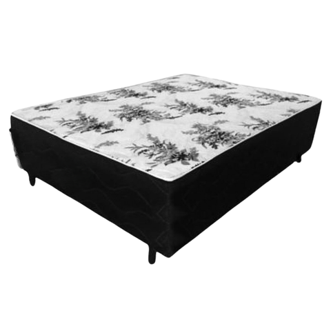 Cama Box Casal Conjugada Ortopédica Preta 5cm