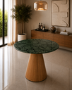 Ver imagem 1 de Mesa de Jantar Cone Freijó - Redonda 70cm - Verde Guatemala
