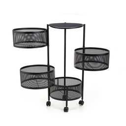 Fruteira Articulada 4 Andares All Black Com Rodinhas – Diversos Ambientes - 2 Fruteira Articulada 4 Andares All Black Com Rodinhas – Diversos Ambientes - 2