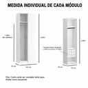Ver imagem 5 de Guarda Roupa de Canto Reto 5 Portas 1 Reflecta Altezza Trend Belmax:Freijó/Off White