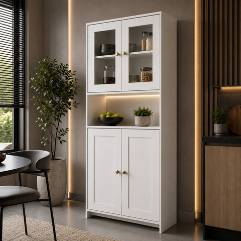 Torre Quente para Cozinha 84cm 4 Portas com Vidro AC4005 Branco - Decibal