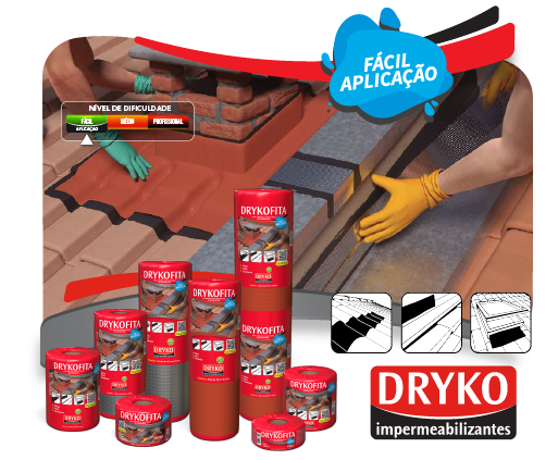 Manta Fita Asfáltica Autoadesiva Terracota Dryko 300mmx10m - 4