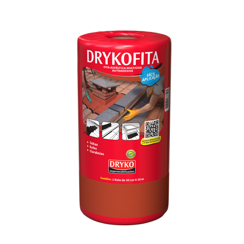 Manta Fita Asfáltica Autoadesiva Terracota Dryko 300mmx10m