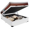 Cama Box Baú Casal Sintético + Colchão Molas Ensacadas Luckspuma Caribe 138x188x66:Branco - 7