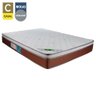 Cama Box Baú Casal Sintético + Colchão Molas Ensacadas Luckspuma Caribe 138x188x66:Branco - 2
