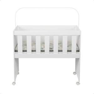 Mini Berço Chiqueirinho 5 em 1 com Rodízios e Colchão Rubi:branco