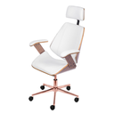 Ver imagem 4 de Cadeira Presidente Bergen Giratória - Branca | Rose Gold