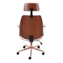 Ver imagem 2 de Cadeira Presidente Bergen Giratória - Branca | Rose Gold