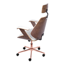 Ver imagem 3 de Cadeira Presidente Bergen Giratória - Branca | Rose Gold