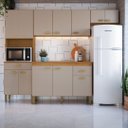 Ver imagem 1 de Cozinha Modulada Compacta Fidelitá Mariana 4 Peças 240cm 12 Portas 2 Gavetas com Tampo