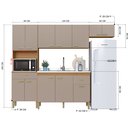 Ver imagem 4 de Cozinha Modulada Compacta Fidelitá Mariana 4 Peças 240cm 12 Portas 2 Gavetas com Tampo