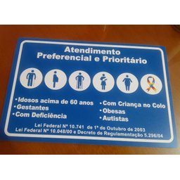 Placa Atendimento Preferencial e Prioritário 30x20 Ps - 3