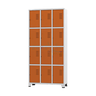 Armário Roupeiro de Aço para Vestiário 12 Portas Locker Laranja com Chave - 1