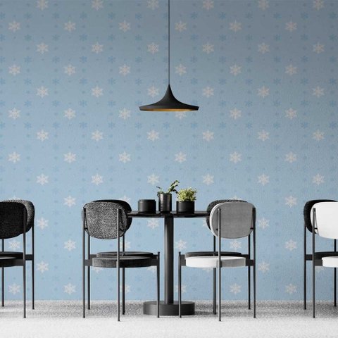 Papel de Parede Casual Flocos de Neve Gh Papel de Parede 3,3m