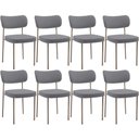 Ver imagem 1 de Kit 08 Cadeiras Estofadas para Sala de Jantar Melina Base Arena L02 Suede Cinza - Lyam Decor